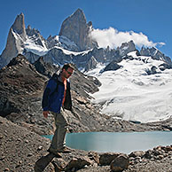 View over Mount Fitz Roy and the Laguna de los Tres in the Andes, Patagonia, Argentina