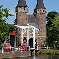 Old town gate with drawbridge, Delft, the Netherlands
