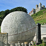 The Great Globe made of Portland stone near Durston Castle on the Isle of Purbeck along the Jurassic Coast in Dorset, southern England, UK