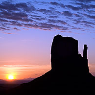 The Mittens at dawn, Monument Valley Navajo Tribal Park, Arizona, USA